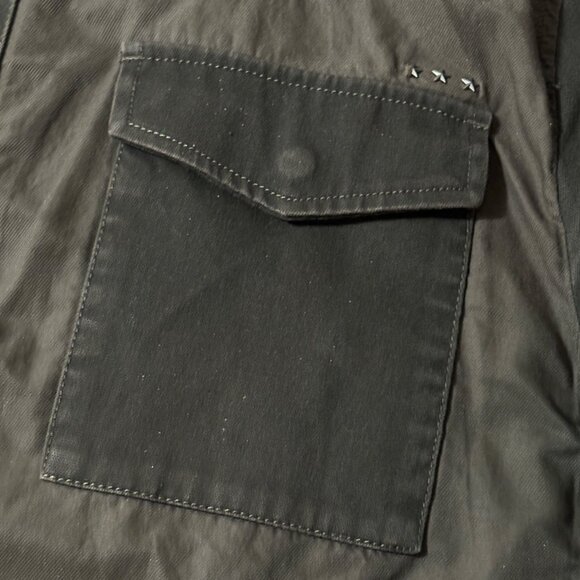 John Varvatos USA Olive Green Military Technical Shirt Full Zip Jacket - Size XL - Picture 5 of 10